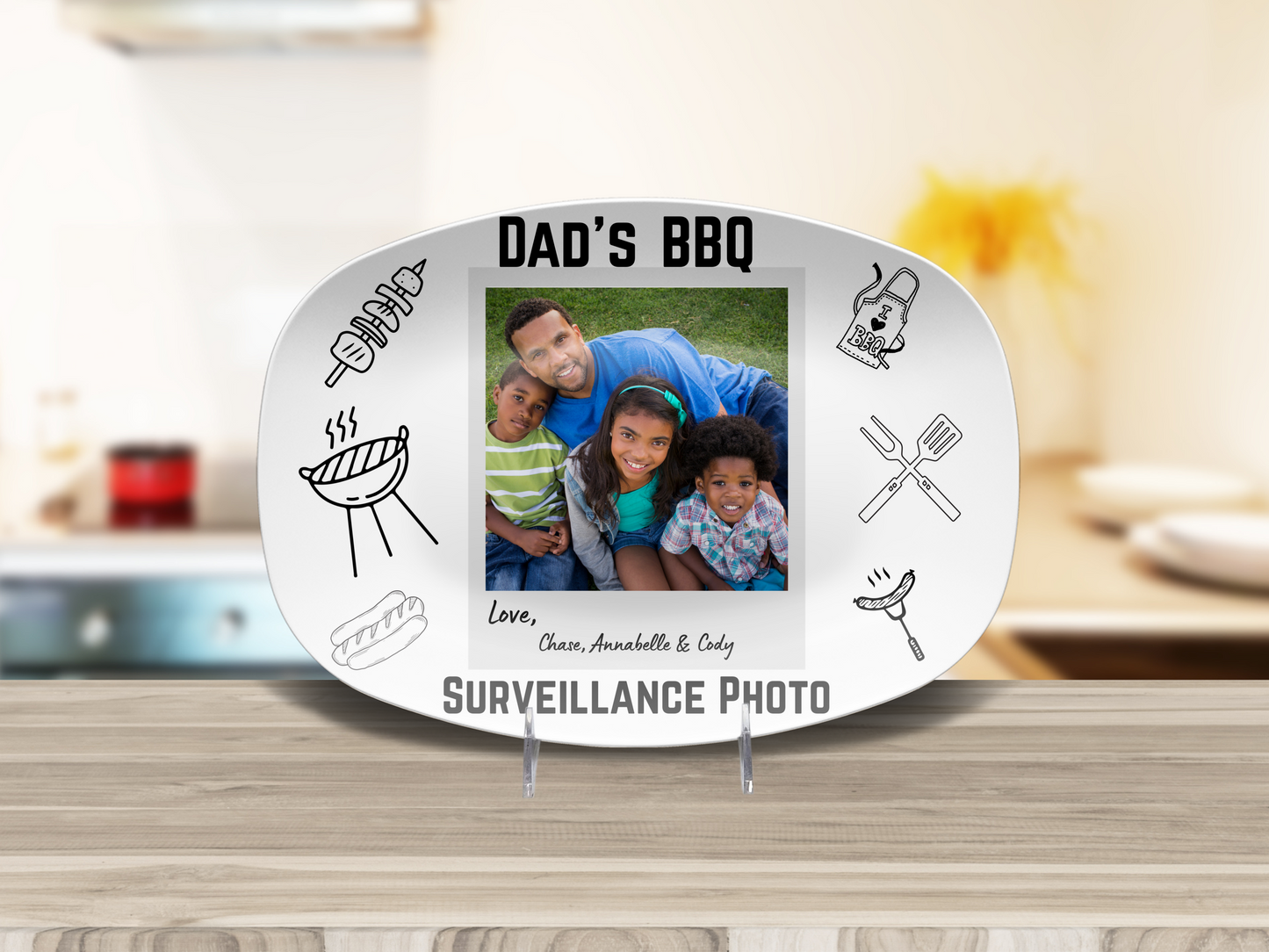 Personalized Father's Day BBQ Platter-Photo