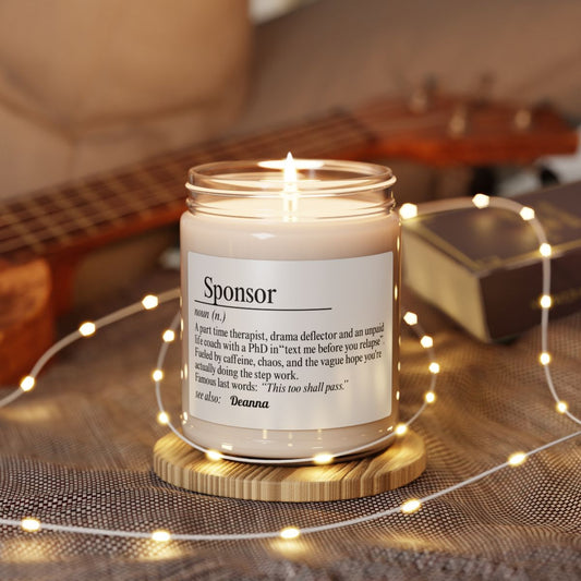 Recovery Sponsor Personalized Gift Scented Candle, 9oz