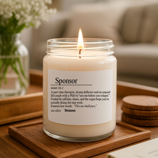Recovery Sponsor Personalized Gift Scented Candle, 9oz
