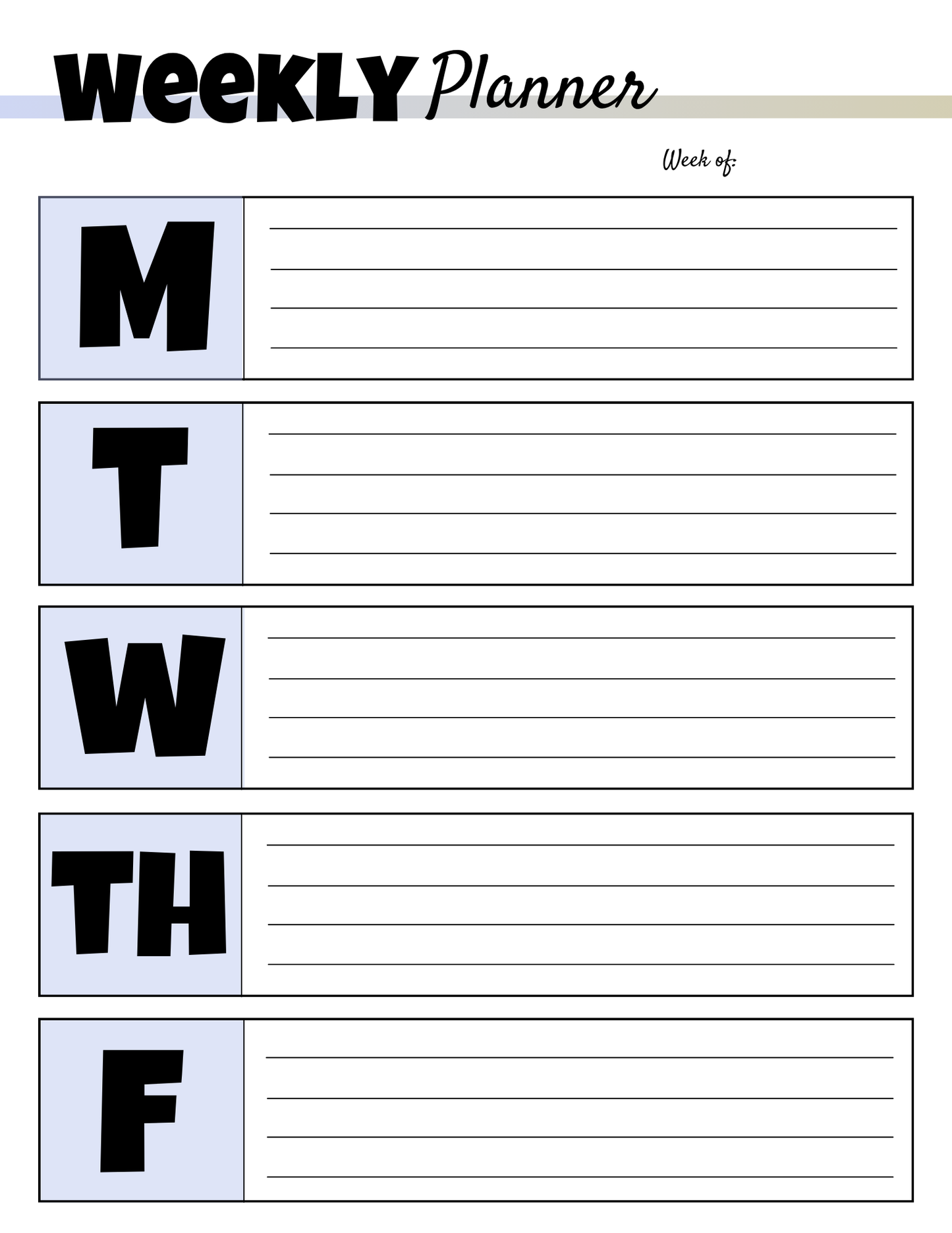 Homeschool Planner-Letter Size