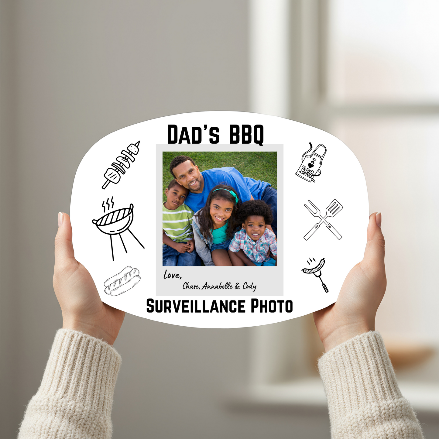 Personalized Father's Day BBQ Platter-Photo