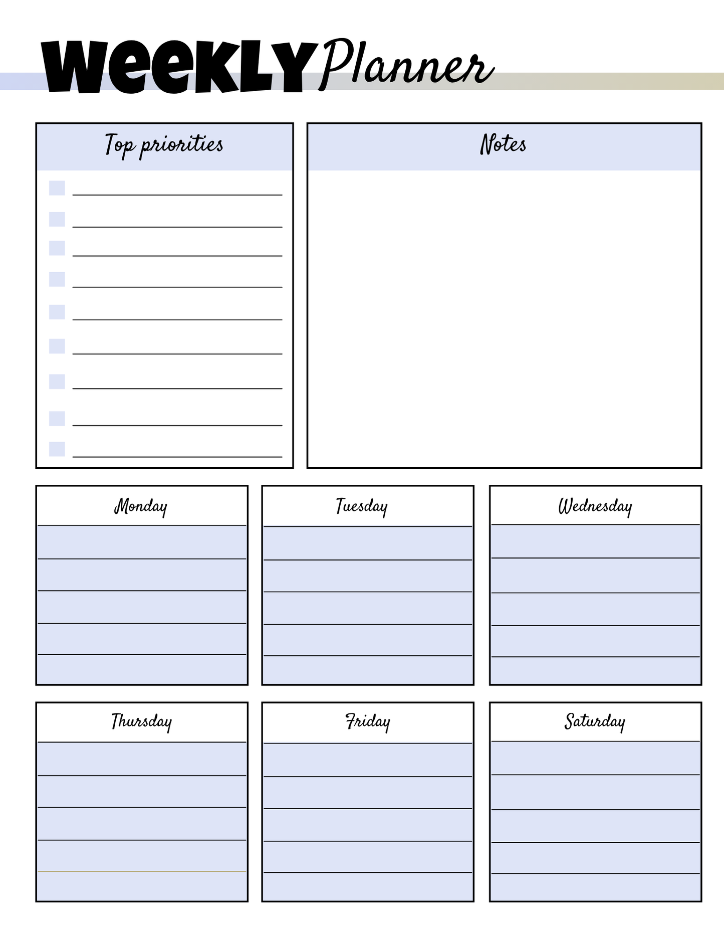 Homeschool Planner-Letter Size