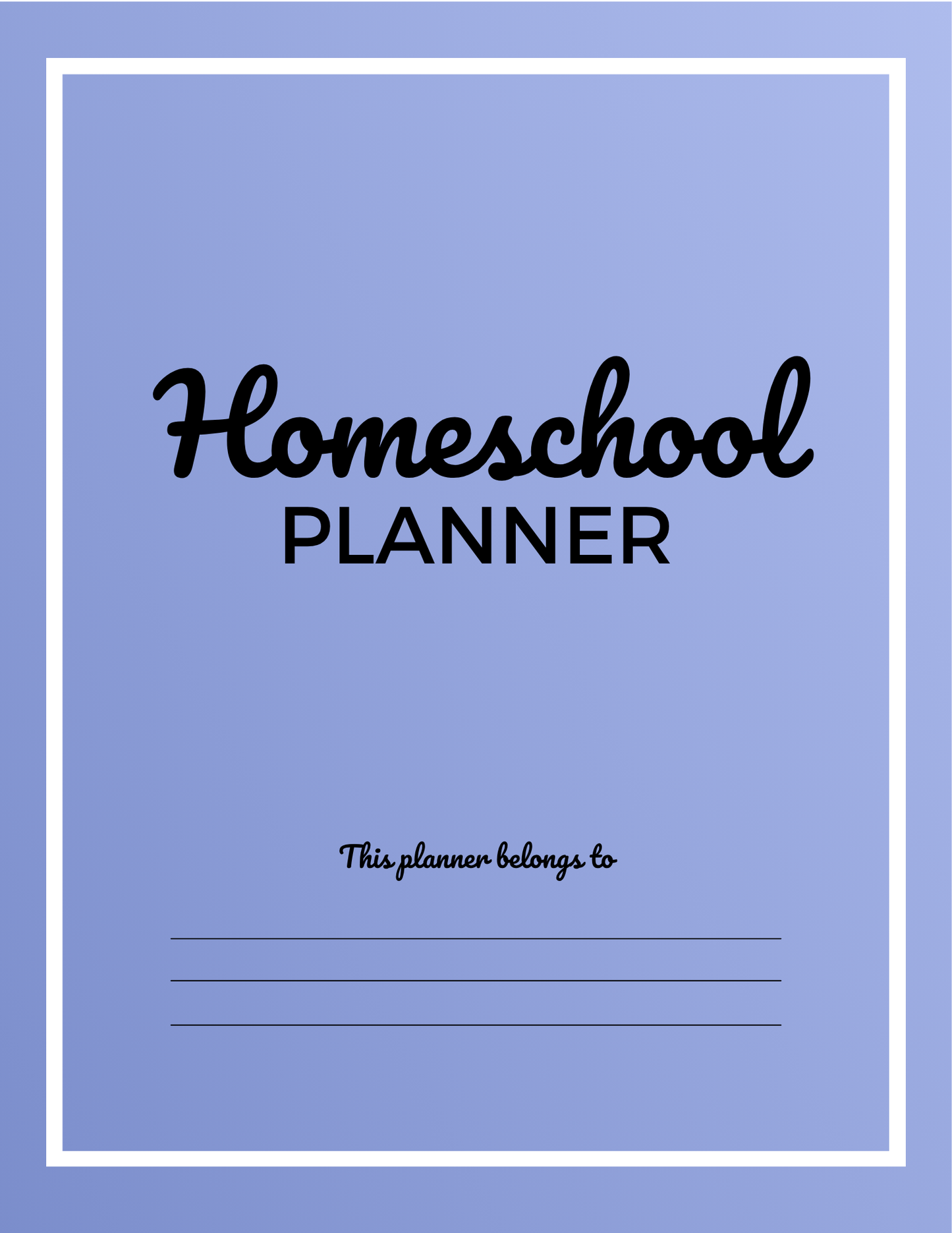 Homeschool Planner-Letter Size
