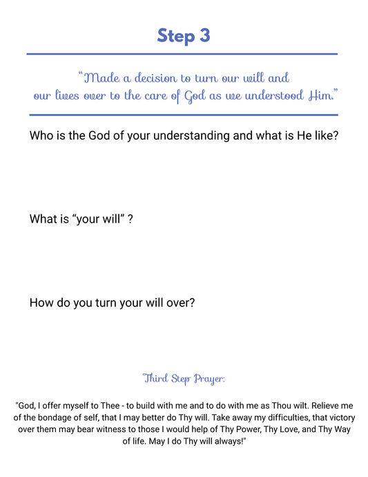 Step 3 Recovery Worksheet | Digital Download