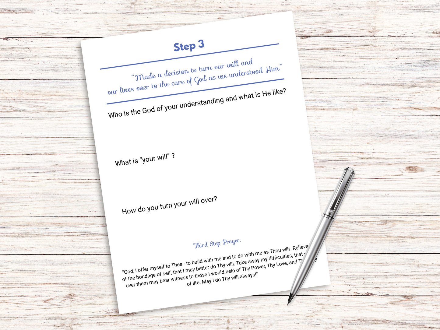 Step 3 Recovery Worksheet | Digital Download