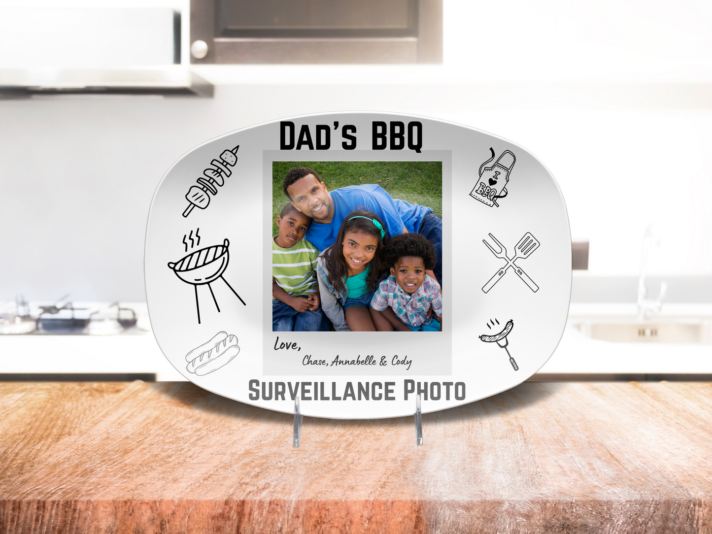 Personalized Father's Day BBQ Platter-Photo