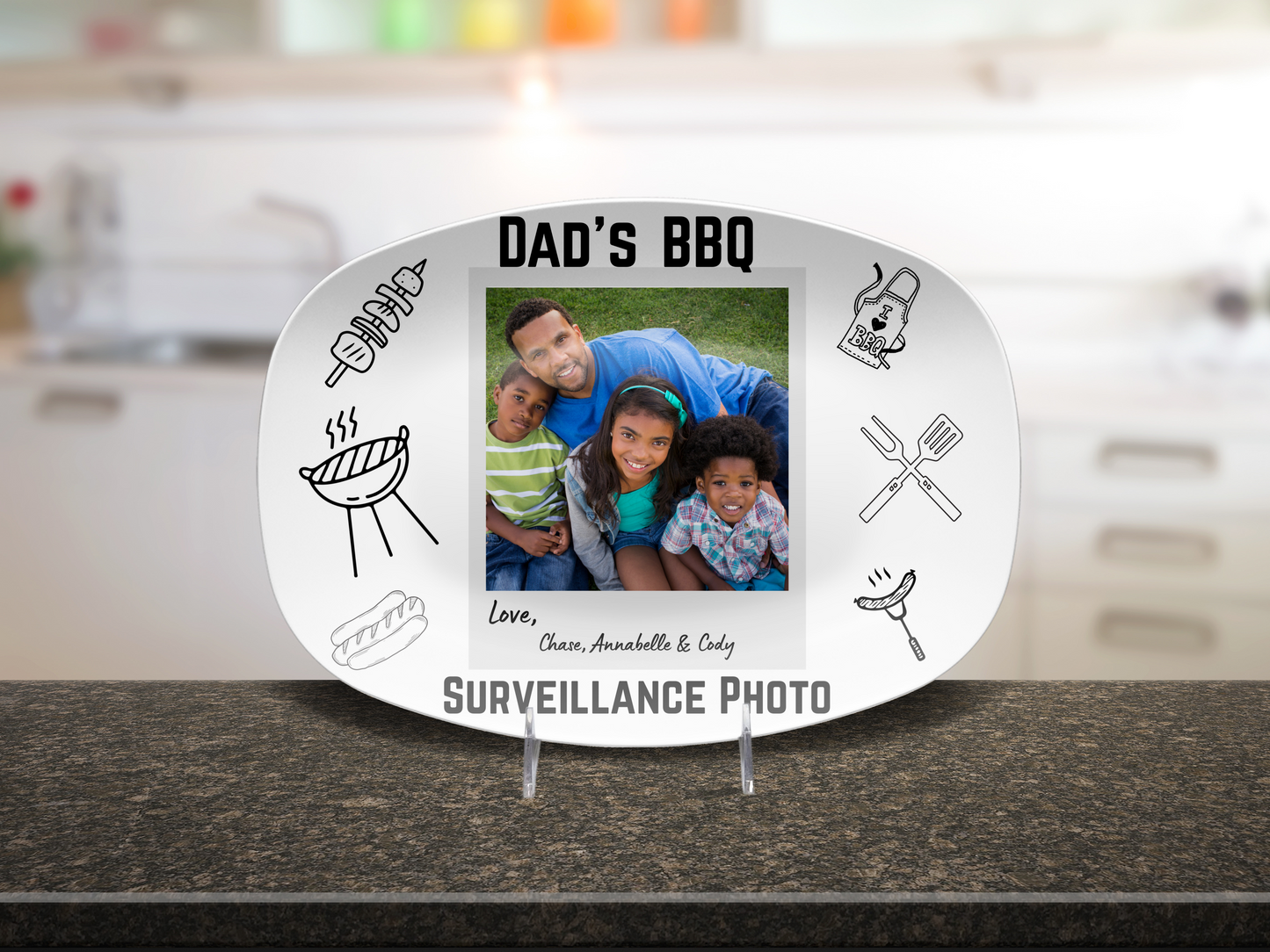 Personalized Father's Day BBQ Platter-Photo