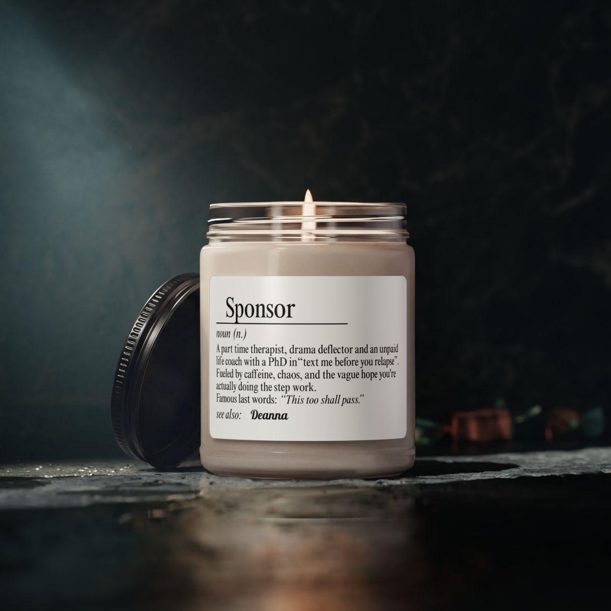 Recovery Sponsor Personalized Gift Scented Candle, 9oz